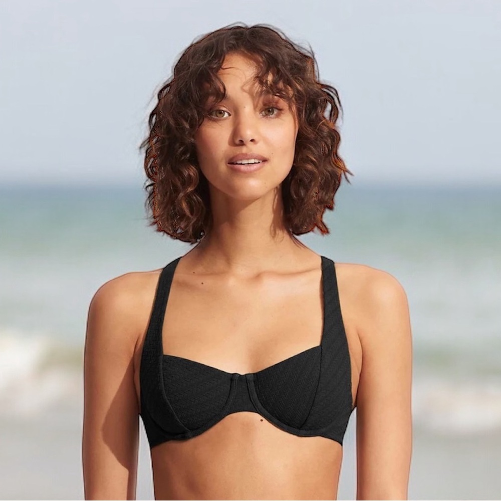 NWT Seafolly convertible cross back willow bikini top